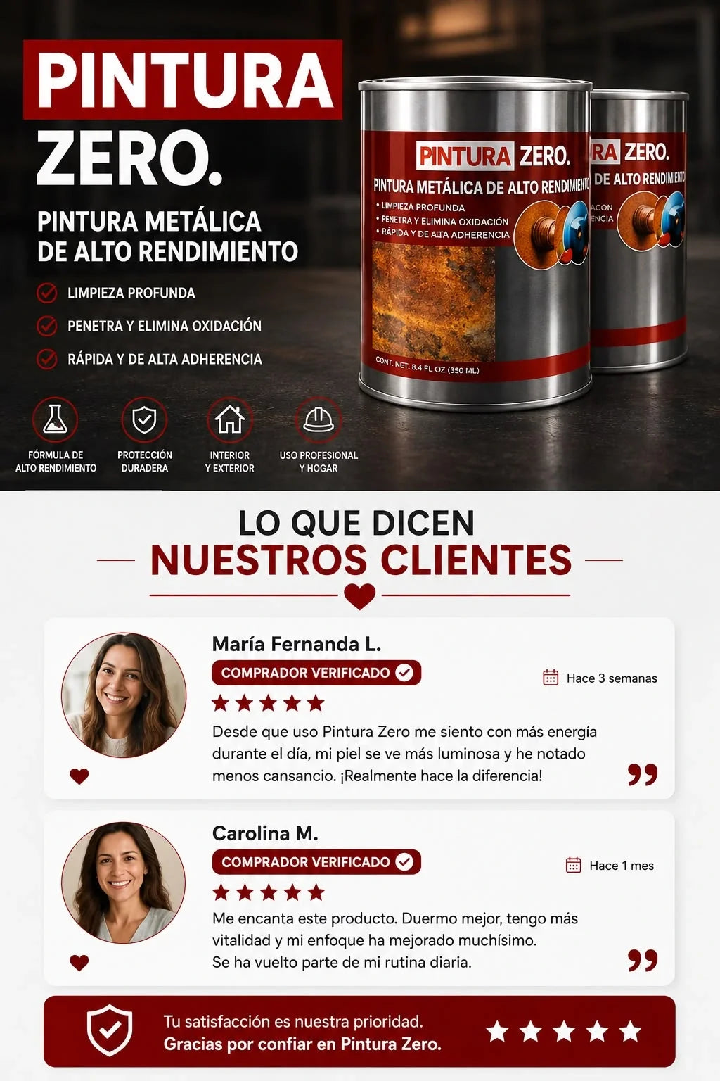 Pintura Quita Oxido Negro Zero 250gr